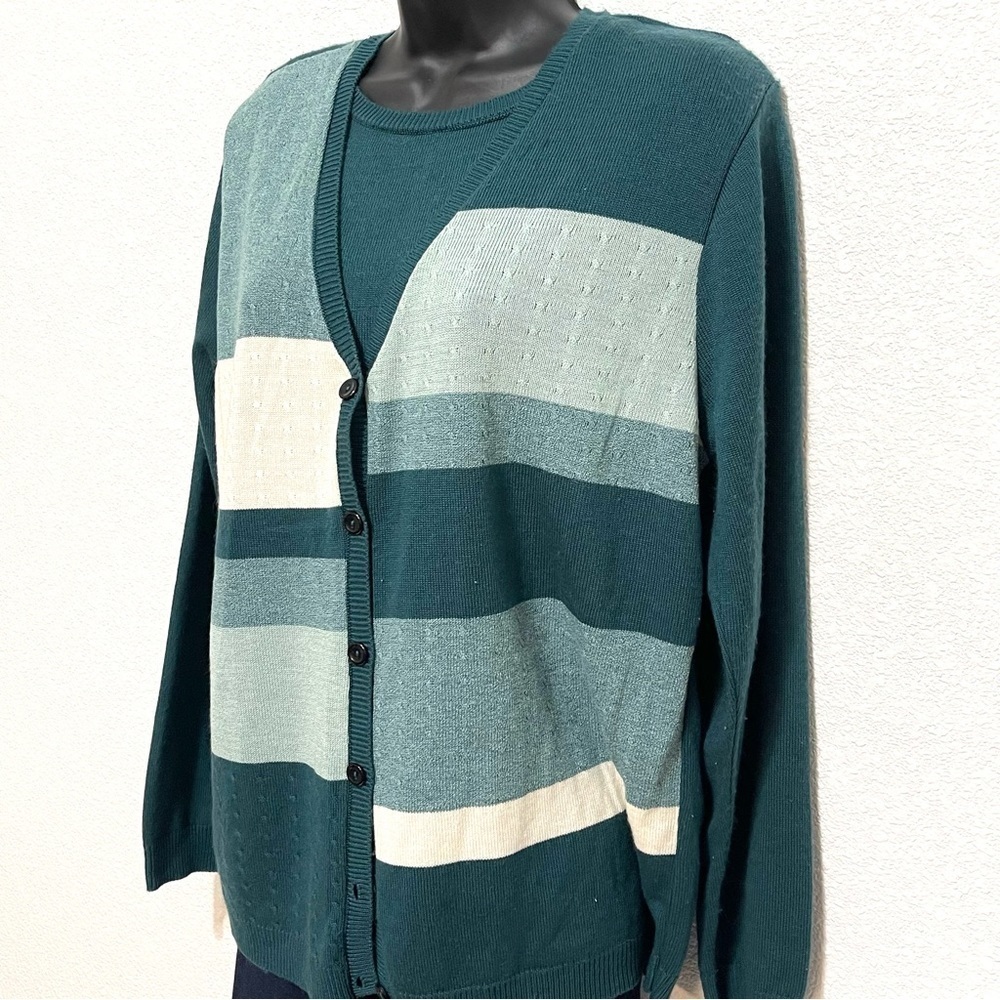 Alfred Dunner Woman Abstract Cardigan Sweater Size XL - Picture 5 of 14